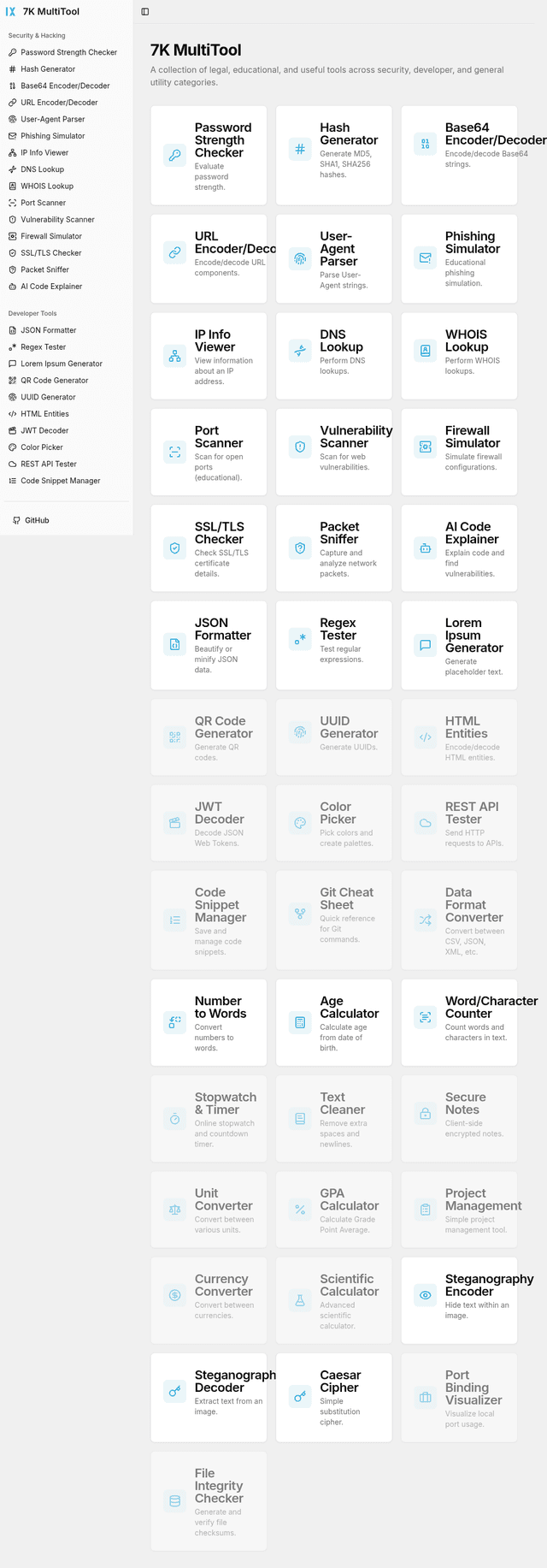 7K Dev Tools screenshot
